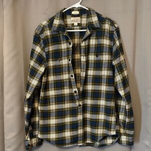 J. Crew Navy and Olive Plaid Shirt